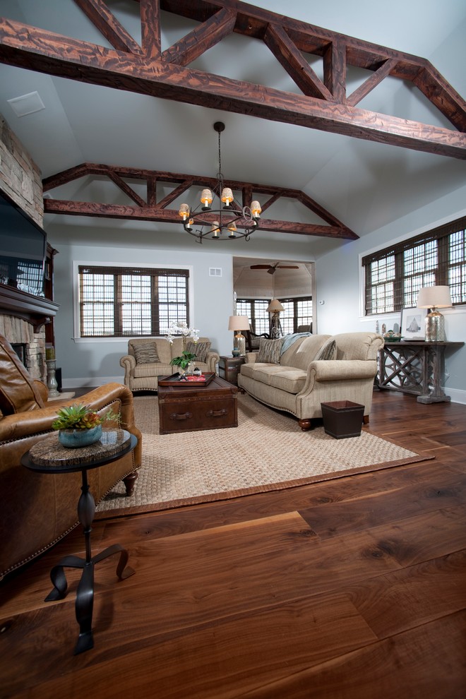 Inspiration for a rustic living room in New York.