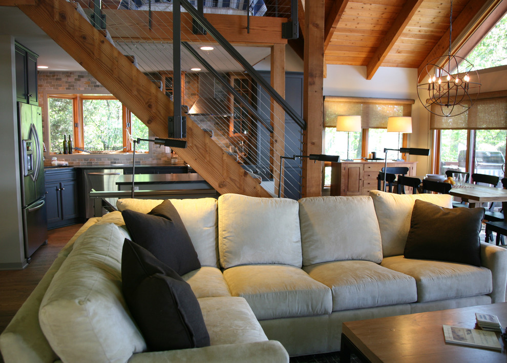 Rustic Retreat in Lake Geneva WI Rustic Living Room Milwaukee