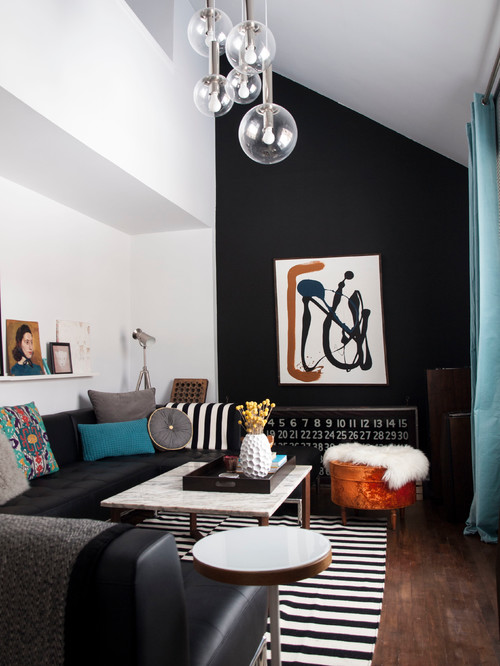 black living room color