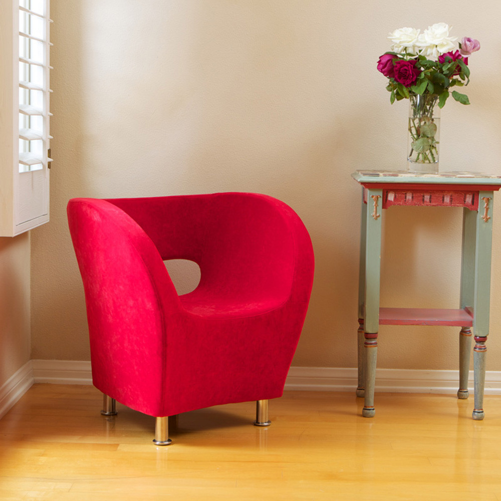 red microfiber chair