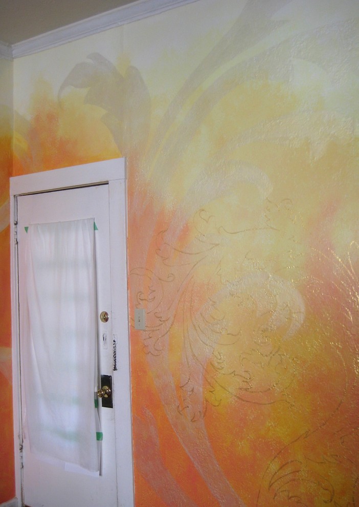 San Francisco accent wall Eclectic Living Room San Francisco by