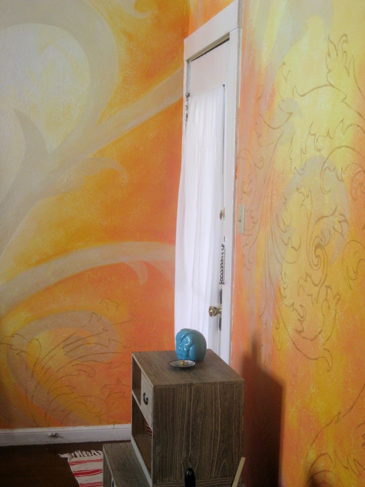 San Francisco accent wall Eclectic Living Room San Francisco by