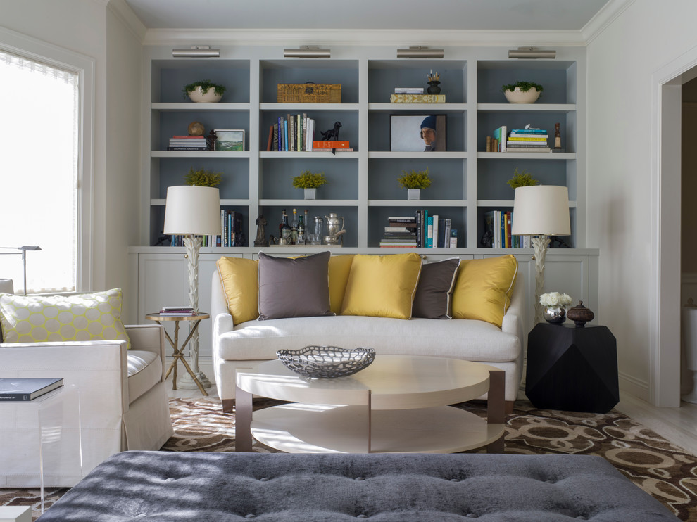 Example of a transitional formal and enclosed living room design in San Francisco with no tv