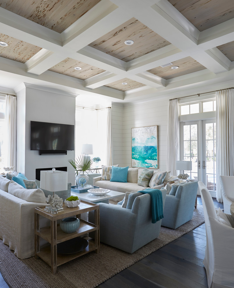 Inspiration for a coastal living room remodel in Miami