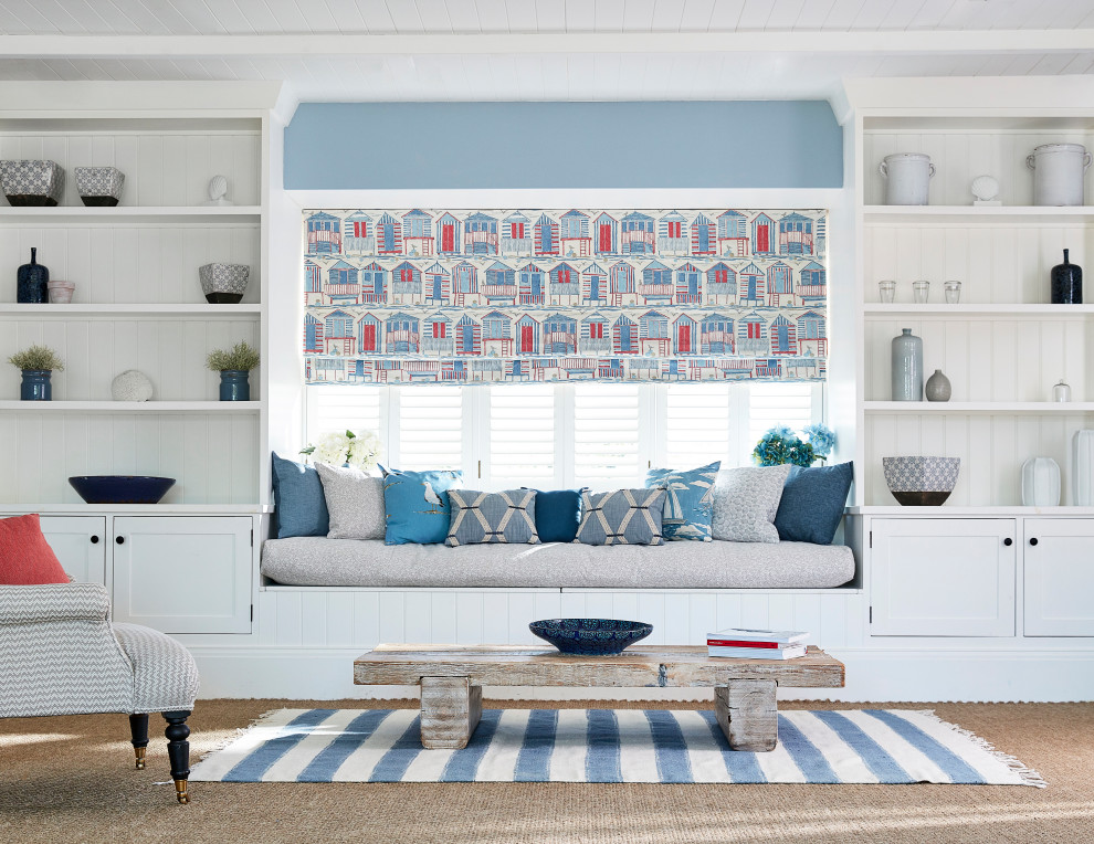 Design ideas for a nautical living room in Sussex.