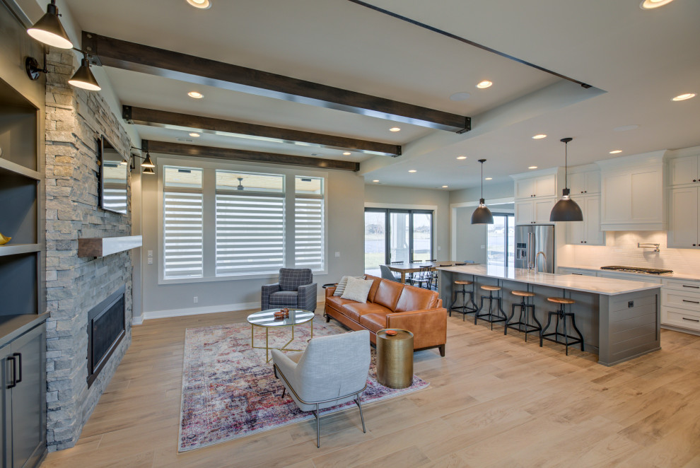 Sandy Pointe Lake Winter 2020 Modern Living Room Omaha by Tim