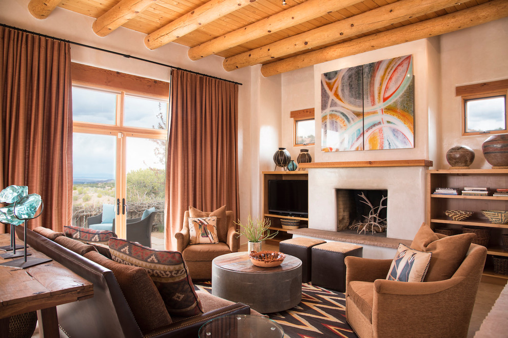 Inspiration for a southwestern living room remodel in Albuquerque