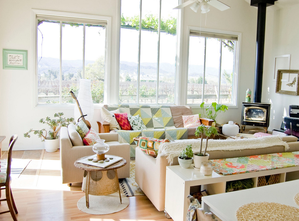 Inspiration for a farmhouse living room in Santa Barbara.