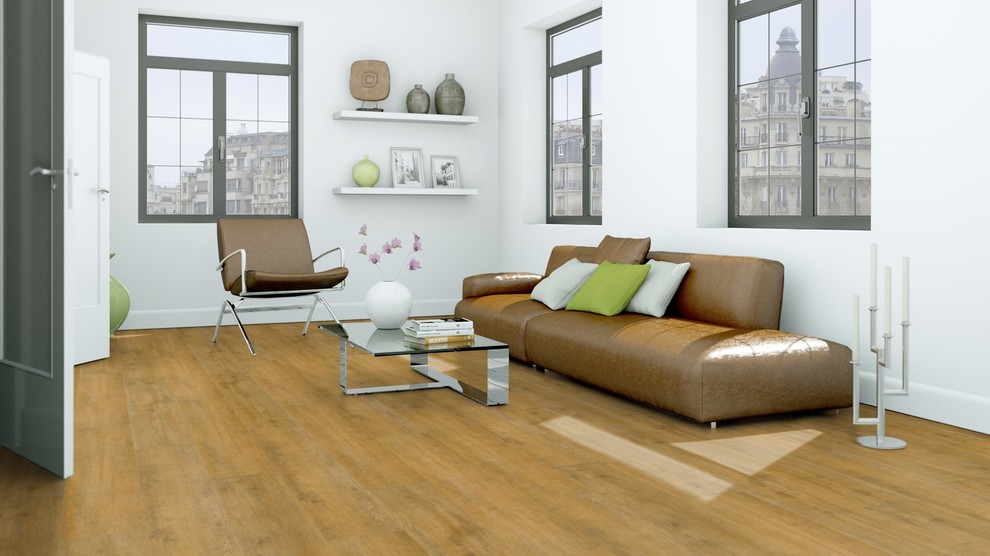 Santal Vinyl Plank Flooring Wood Grain Contemporary Living Room
