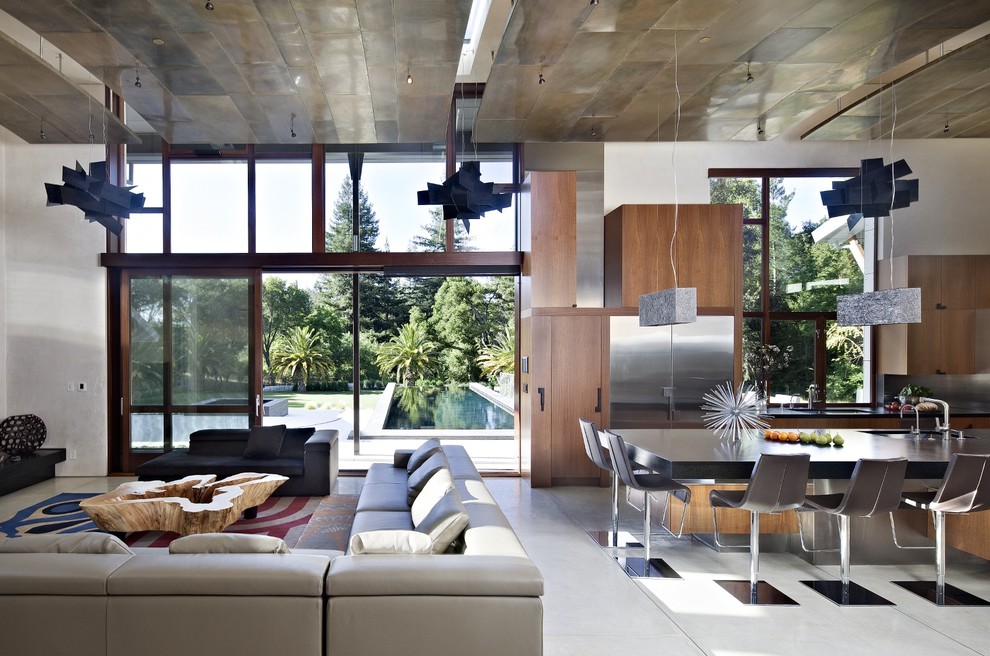 Inspiration for a large contemporary open concept living room remodel in San Francisco