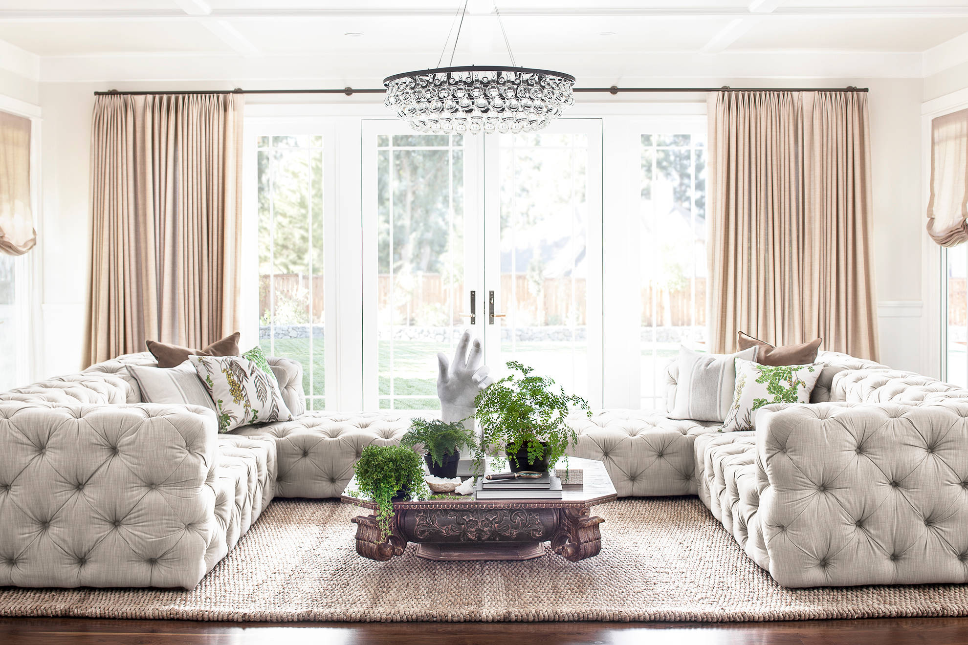 Living room white curtains discount