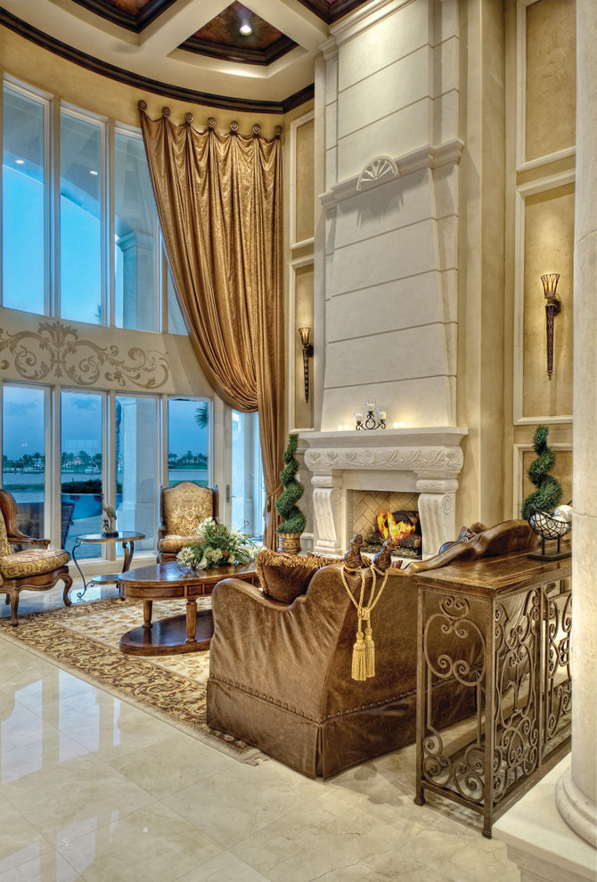 This is an example of a mediterranean living room in Miami.