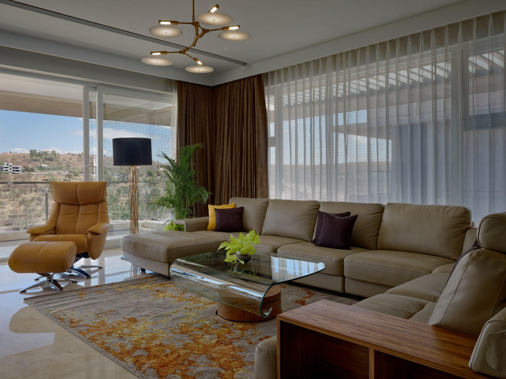 Inspiration for a modern living room remodel in Pune