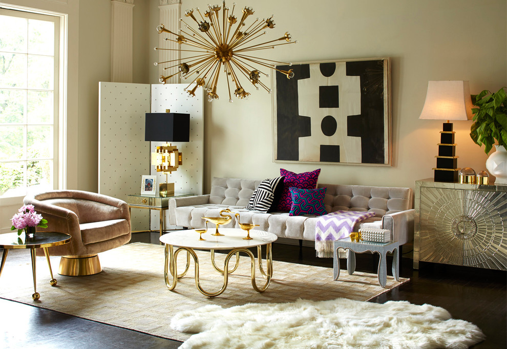 Inspiration for a transitional living room remodel in New York