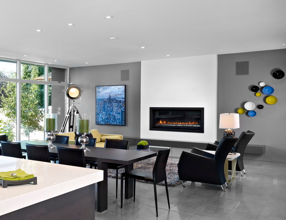 Living room - modern living room idea in Edmonton