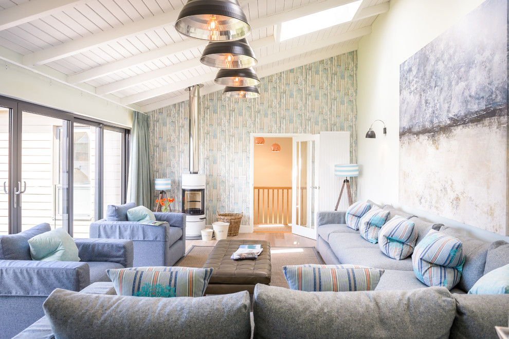 Photo of a coastal living room in Cornwall.