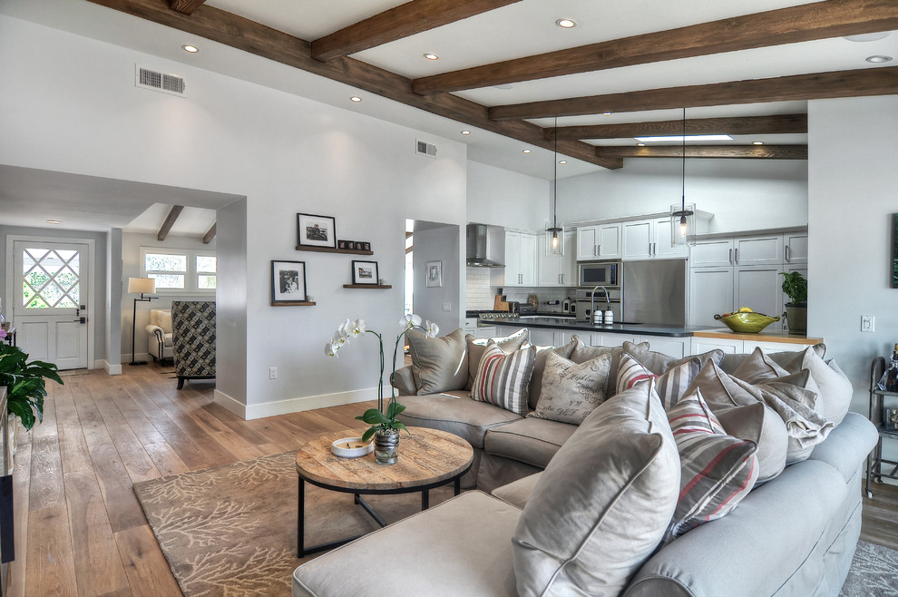 Living room - coastal living room idea in Orange County