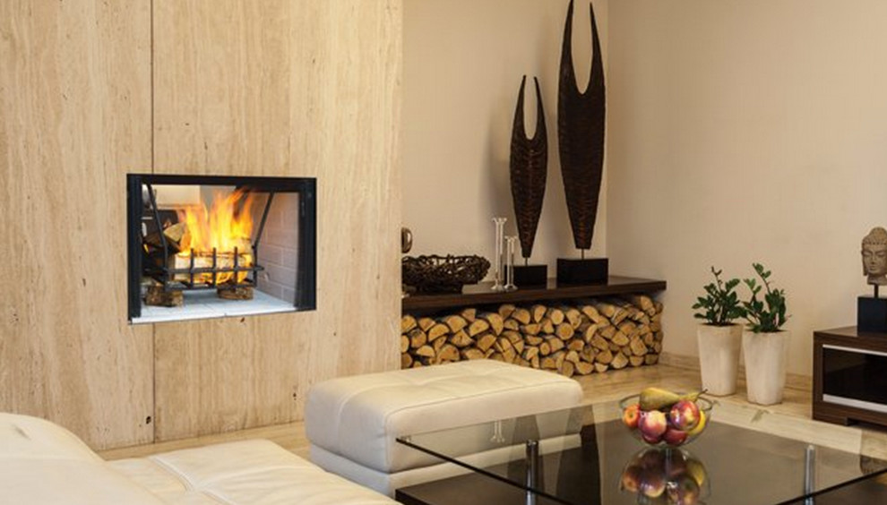 See Thru Fireplaces Modern Living Room Cincinnati by Bromwell's