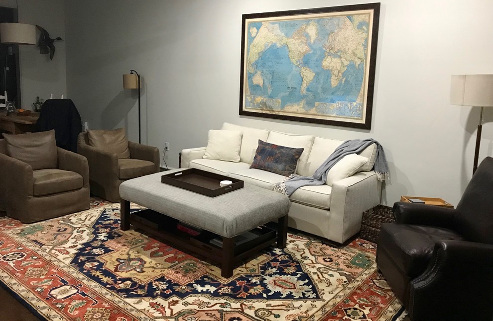 Serapi Oriental Rug completes this living room dream space! Traditional Living Room