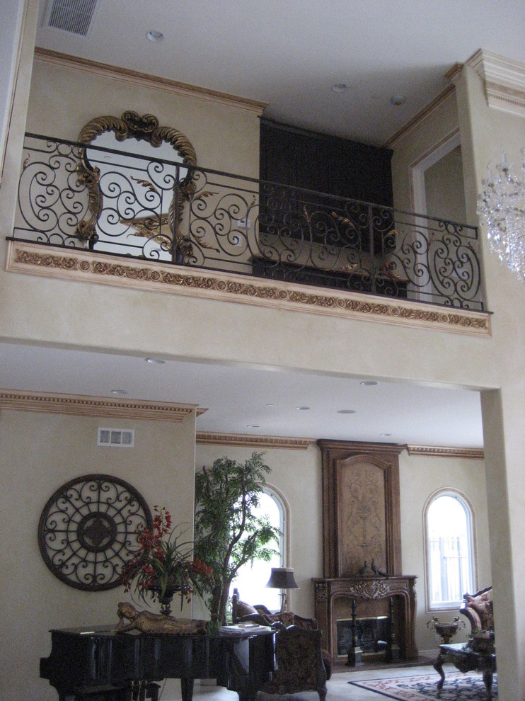 Design ideas for a mediterranean living room in Orange County.