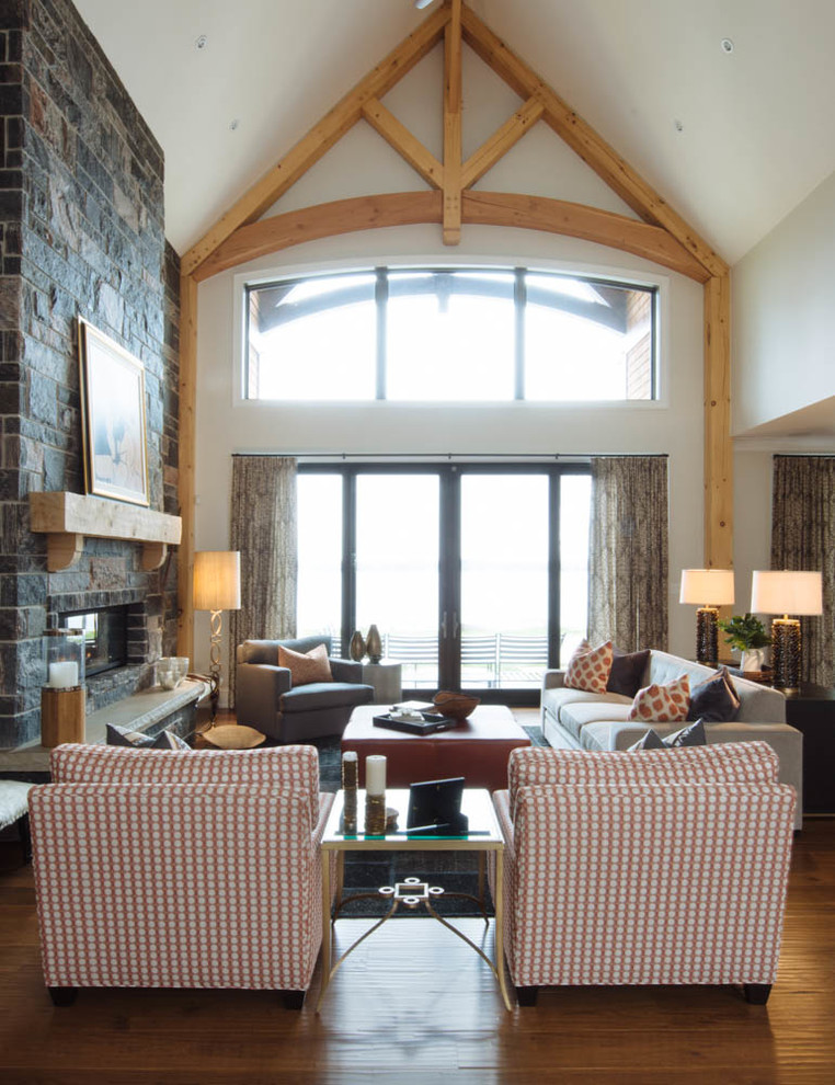 Shanty Bay Lake House Transitional Living Room Toronto by