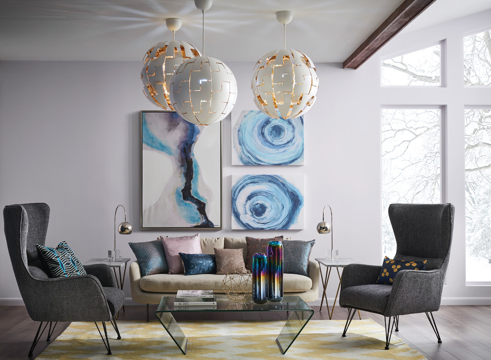 Living room - modern living room idea in Cleveland
