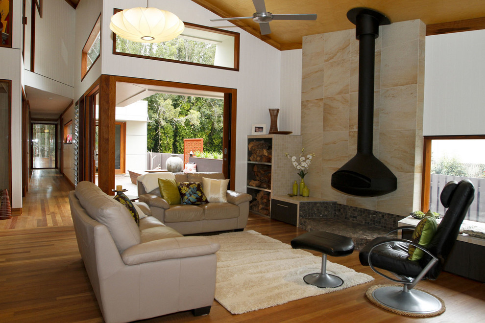 Living room - contemporary living room idea in Sunshine Coast