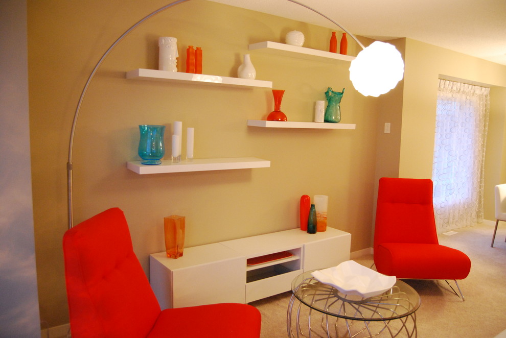 Inspiration for a modern living room in Edmonton.
