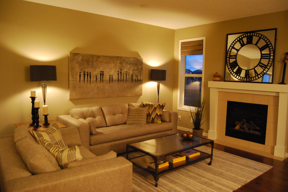 Contemporary living room in Edmonton.