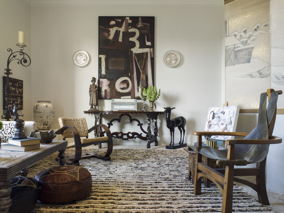 Large bohemian living room in San Francisco.