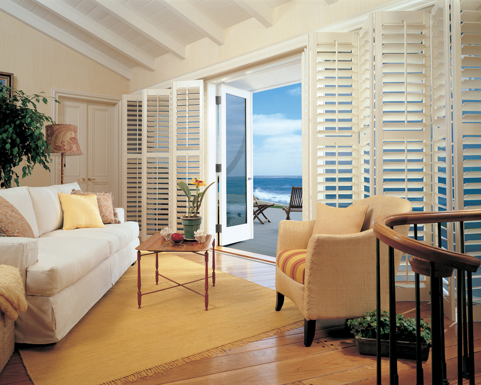 Shutters/Plantation Shutters Beach Style Living Room Detroit by