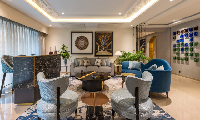 Signia Pearl - Contemporary - Living Room - Mumbai - by Akari Studio ...