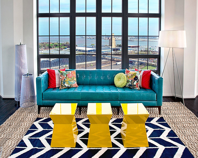 Silo Point Luxury Waterfront Condos Contemporaneo Soggiorno Baltimore di Phina's Fine