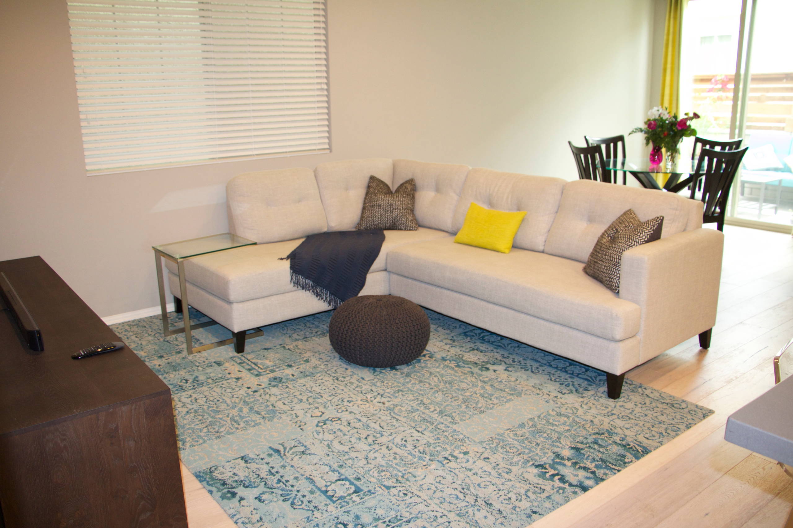 Simple Chaise Sectional with Poof Ottoman | The Sofa Company - Transitional  - Living Room - Other - by The Sofa Company | Houzz