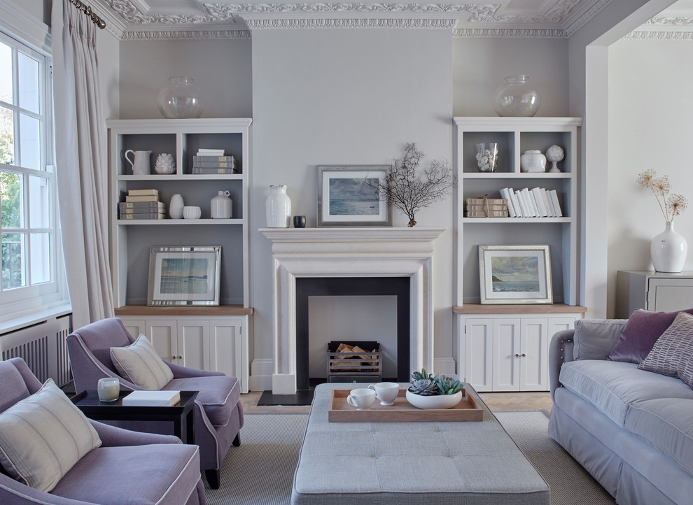 Transitional living room in Gloucestershire.