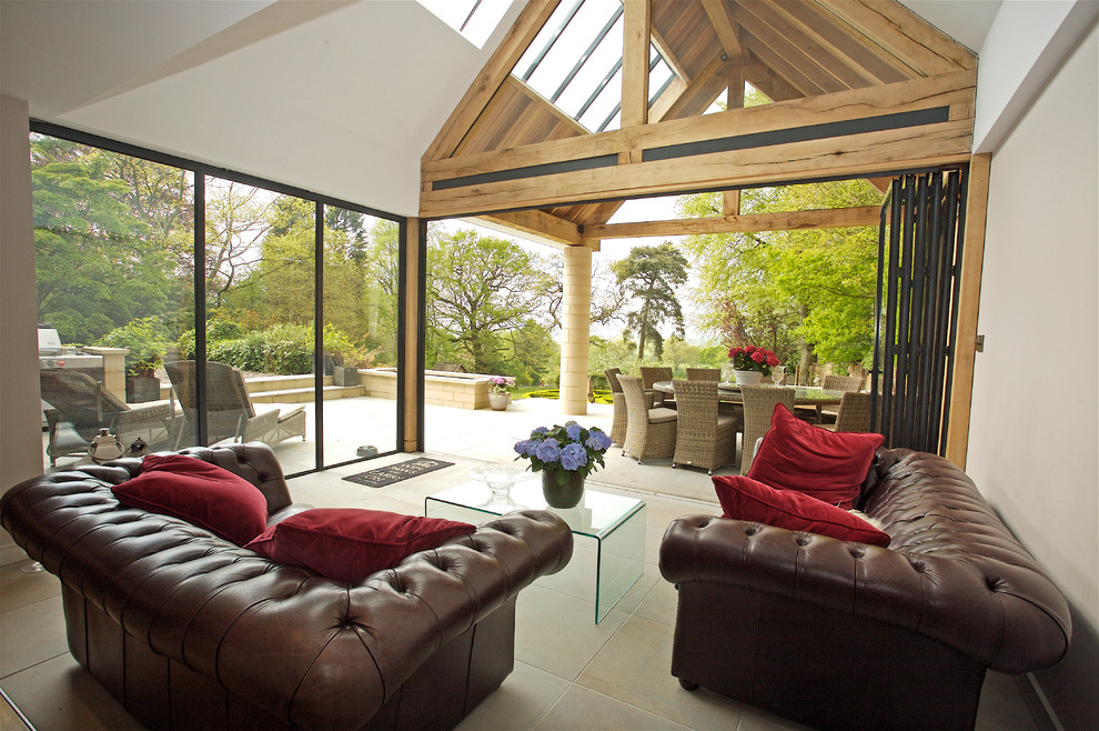 Photo of a contemporary living room in Cheshire.