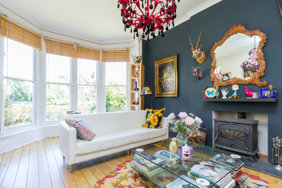 Design ideas for an eclectic living room in Sussex.
