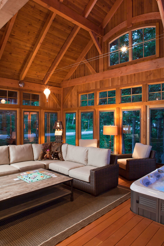 Ski Home Rustic Living Room Burlington by Cargill Construction