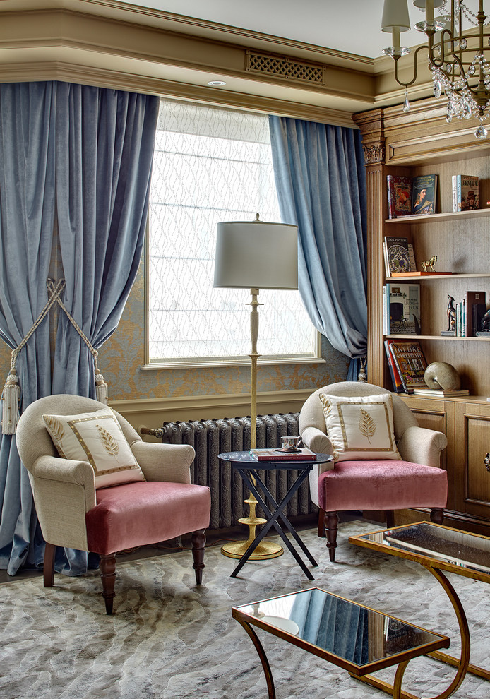 Стильный дизайн: большая гостиная комната в классическом стиле - последний тренд