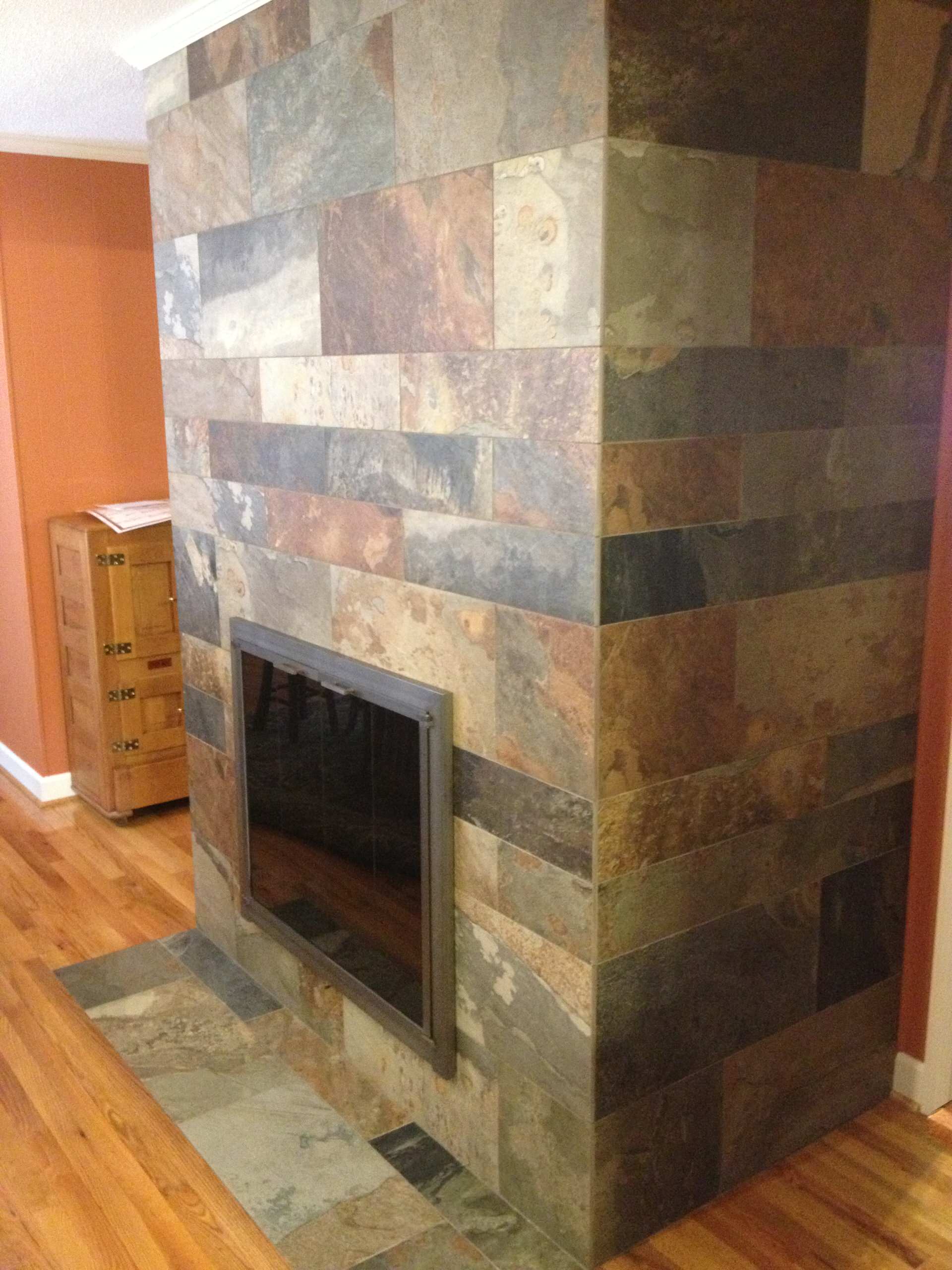 Slate Tile Fireplace Houzz