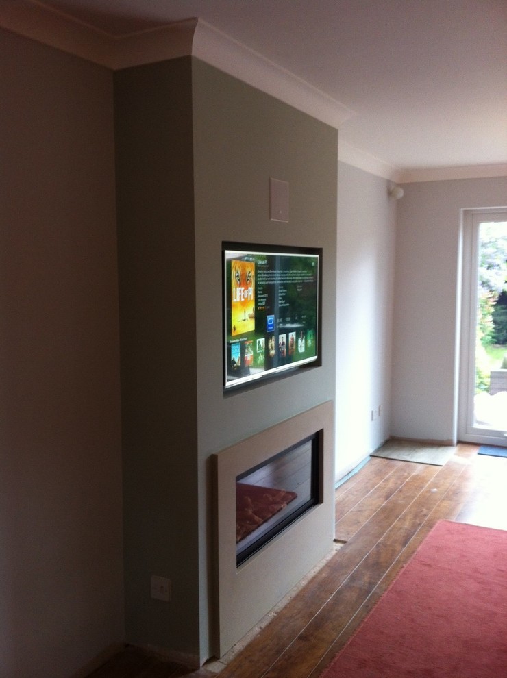 Smart Homes TVs Over Fireplaces Contemporary Living Room Essex