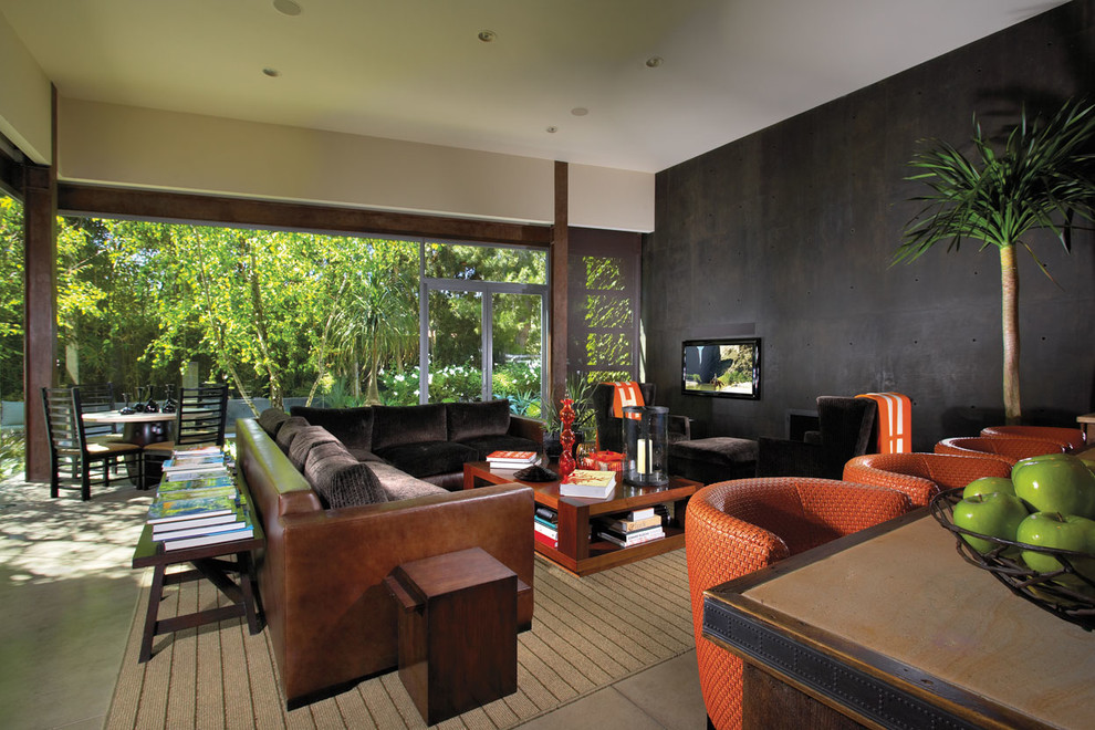 Inspiration for a contemporary living room remodel in Orange County