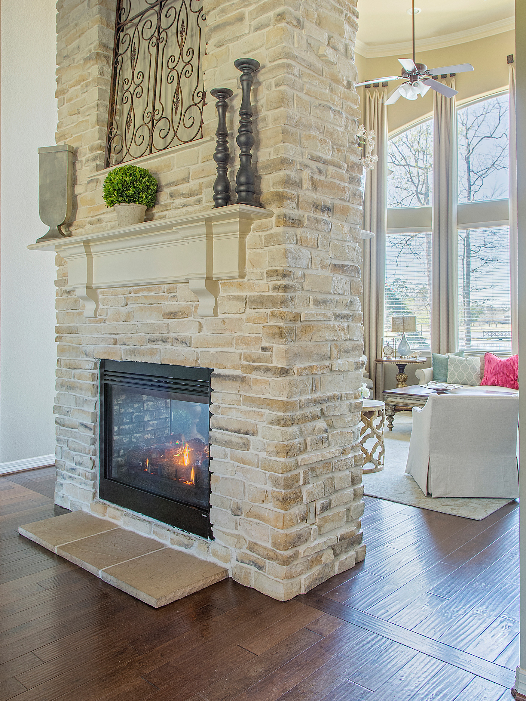 two sided fireplace indoor outdoor family room on 75 Beautiful Traditional Living Room With A Two Sided Fireplace Pictures Ideas May 2021 Houzz