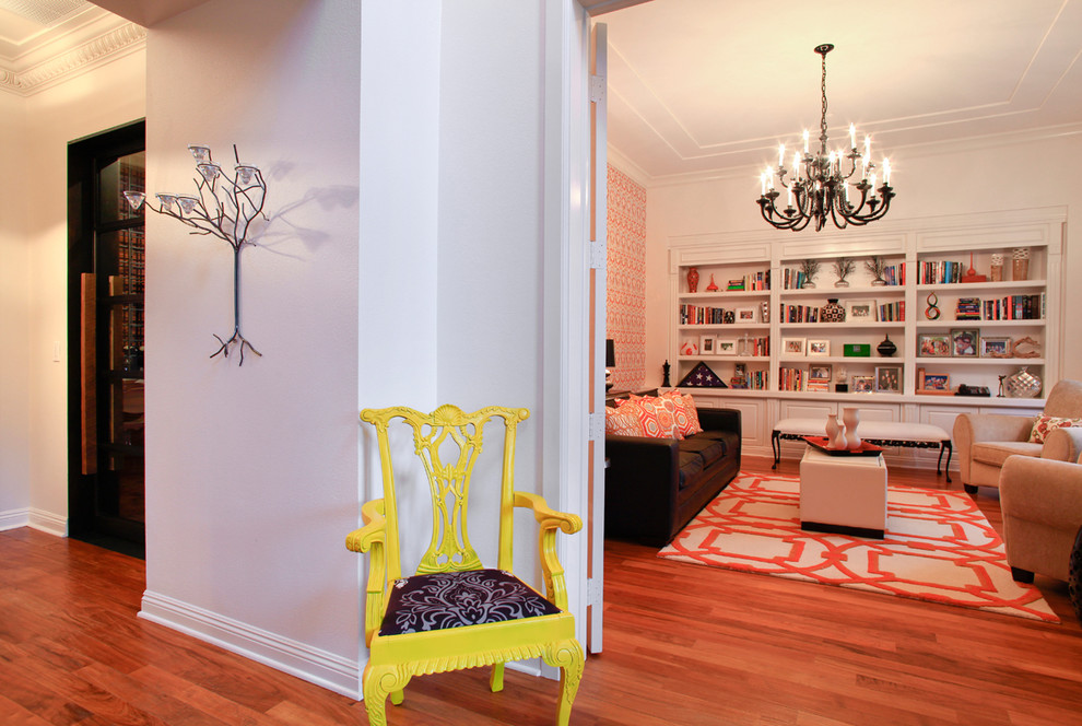 Trendy living room photo in Orange County