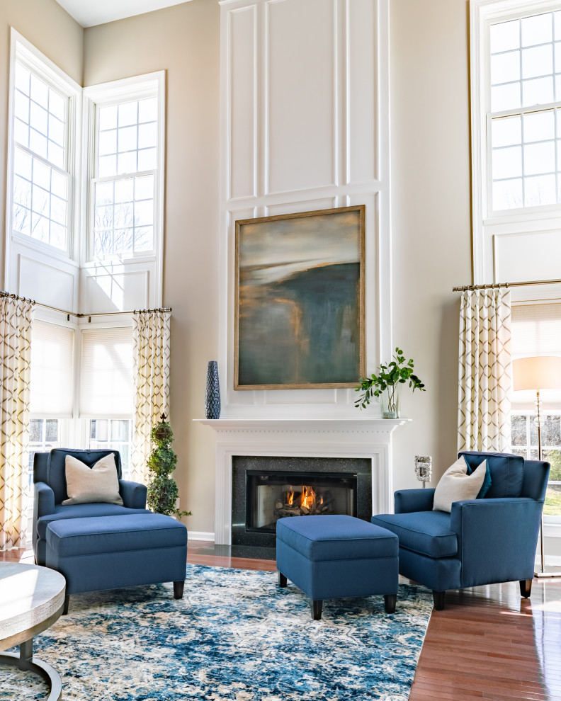Living room - living room idea in Philadelphia with a standard fireplace