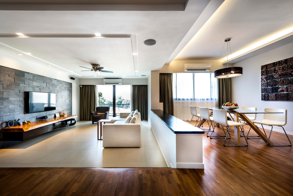 Living room - contemporary living room idea in Singapore