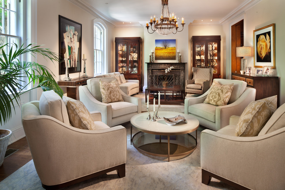 Living room - traditional enclosed living room idea in DC Metro