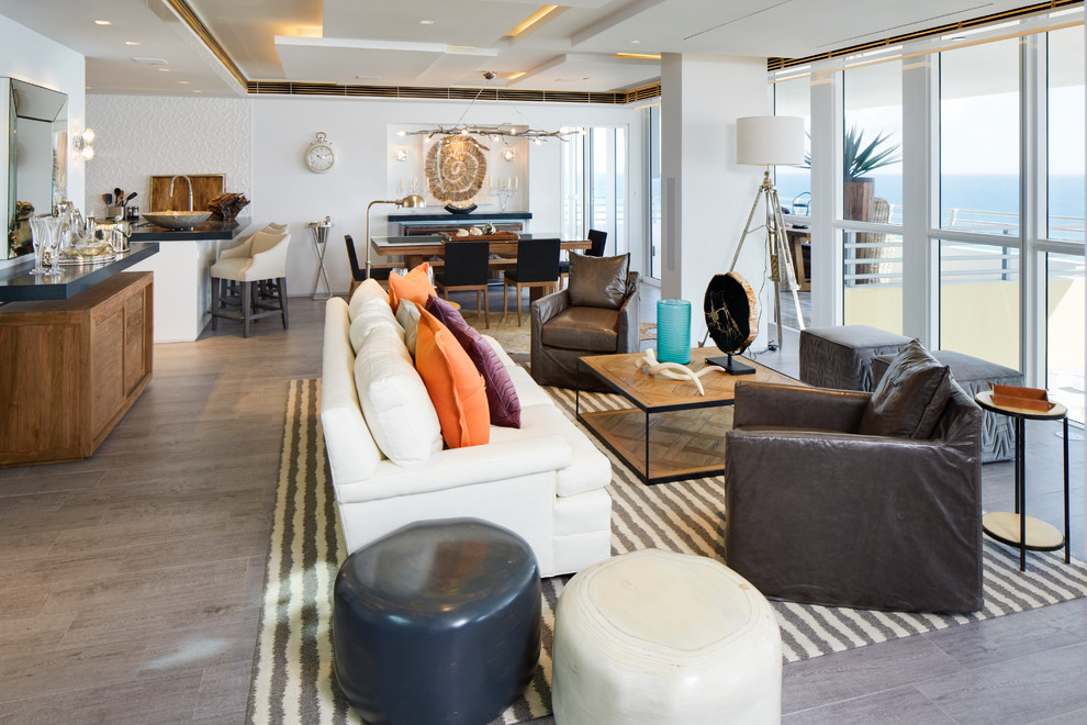 South Beach Penthouse - Beach Style - Living Room - Miami - by Jalan ... - South Beach Penthouse Dining Decor