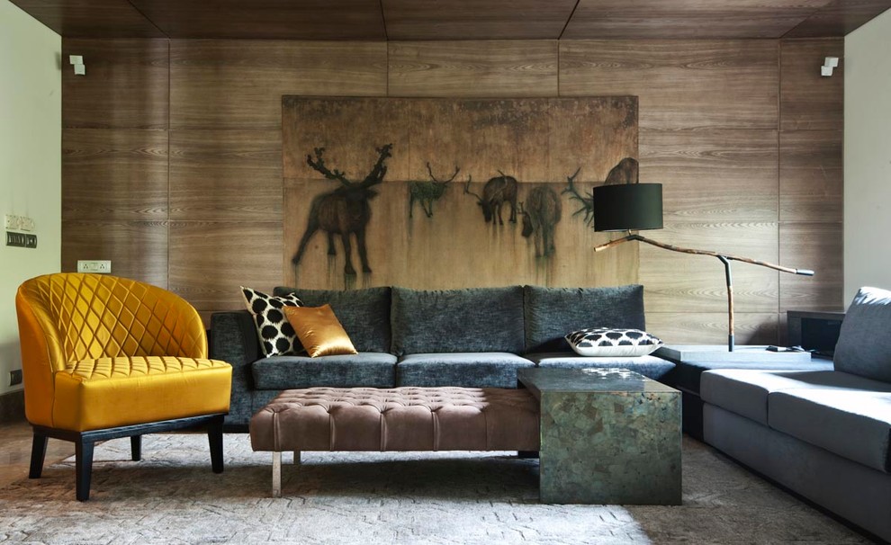 Inspiration for a medium sized contemporary living room in Delhi.