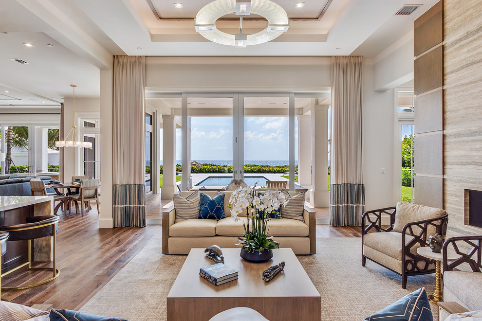 South Florida Oceanfront Mansion - Traditional - Living Room - Miami ...